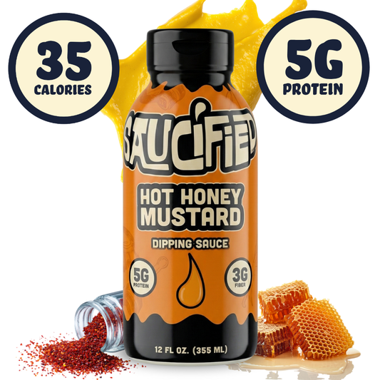 Hot Honey Mustard Protein and Fiber Dipping Sauce bottle