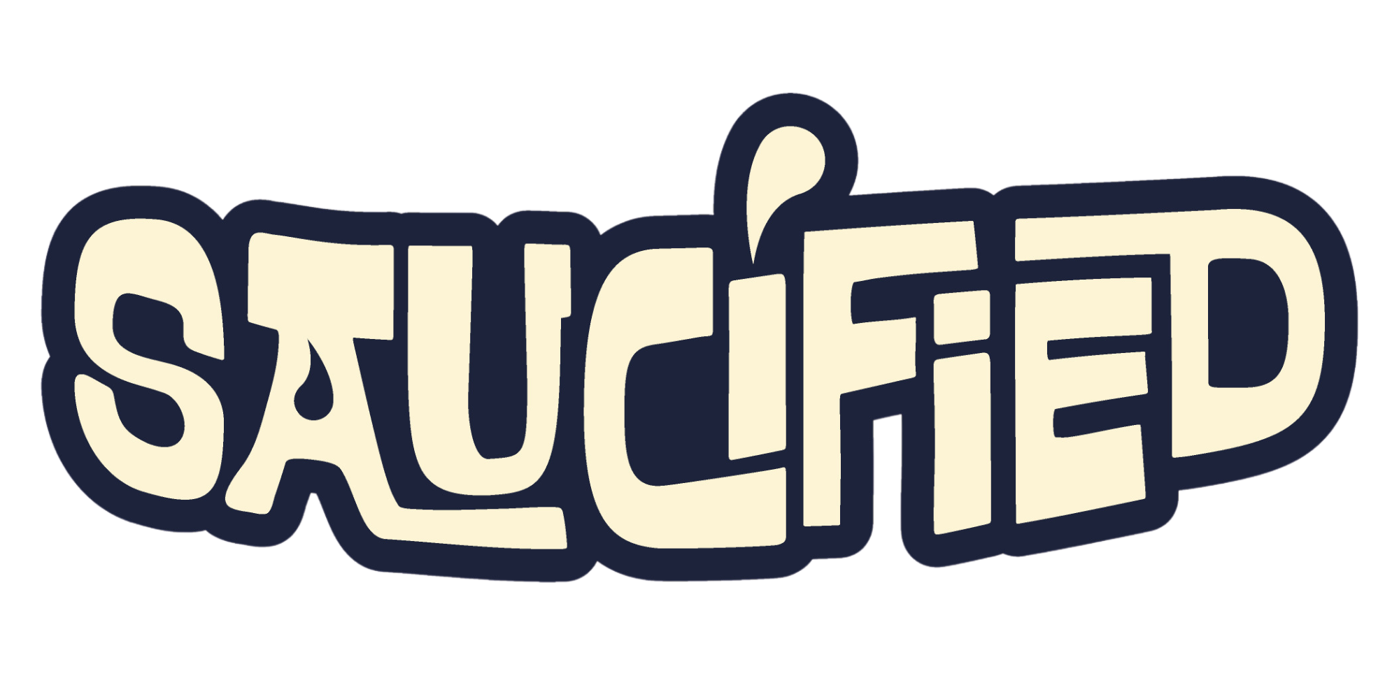 Logo with the word 'Saucified' in a stylized font on a white background